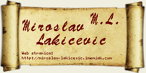 Miroslav Lakićević vizit kartica